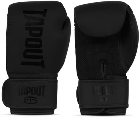 Tapout Hooky Synthetic Leather Boxing Gloves Black/Black 12 oz
