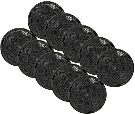 vhbw 10x Aktivkohlefilter kompatibel mit AEG DVB5960HB | DVB5660HG, DD9996-B, DK3390-M, DK3360-M, DL8560-M Dunstabzugshaube - 19,6 cm