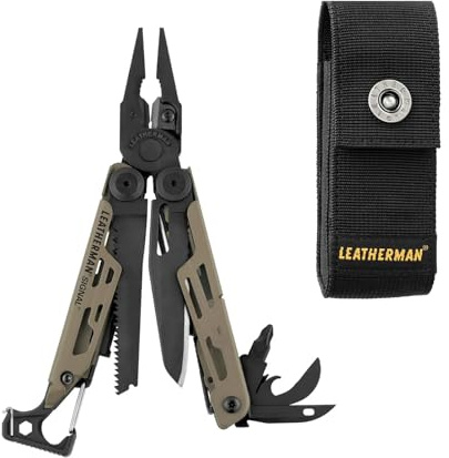Leatherman Signal Multi-Tool & Sheath Bundle - 19-Tool Camping and Survival Multi-Tool with Black Medium Nylon Sheath - Camping & Outdoor