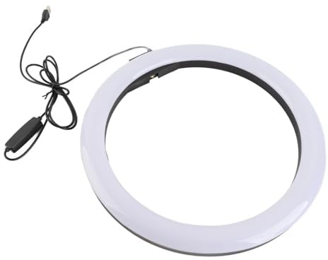 Annadue Luce Circolare, 12W 12 Pollici 160LED Luce per Trucco Dimmerabile con Clip per Telefono con Testa a Sfera, Lampada Circolare USB 3200K-5600K per Videoconferenze Selfie