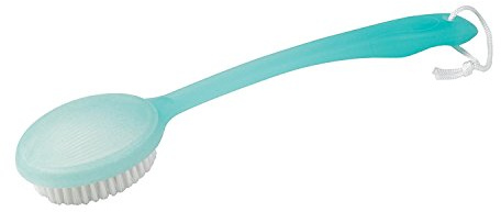 Homecraft Long Handle Bathing Brush, Body Exfoliator Brush, Soft Bristles for All Skin Types - Blue Colour