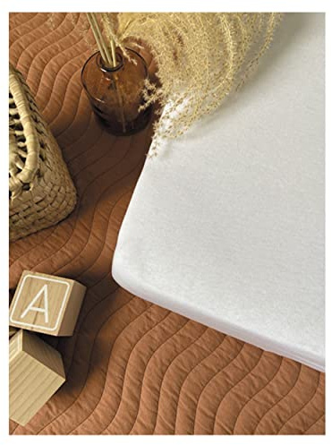 CANDIDE - Zen/PU-Frotteebettschutz 60x120 cm, Weiß, aus Bambus-Frottee, Waschbar bei 30°C