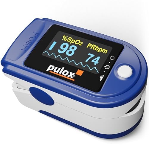 Pulsoximeter PULOX PO-200 Solo in Blau Fingerpulsoximeter für die Messung des Pulses und der Sauerstoffsättigung am Finger