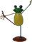 GURU SHOP Deko Frosch, Yogafrosch aus Buntem Metall - Design 2, Mehrfarbig, 23x19x8 cm, Tierfiguren