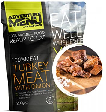 Adventure Menu - Putenfleisch mit Zwiebeln | 100% Fleisch, 200 g | Gourment Fleisch für unterwegs & daheim