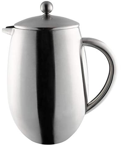 Grunwerg Café Olé BFD-08S cafetière ronde à double paroi en acier inoxydable 18/10 – fini satiné, 8 demi-tasses, 1 Liter