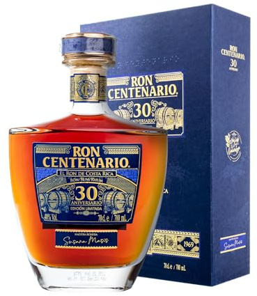 Ron Centenario Edición Limitada 30 Aniversario | Blend aus 8 - 30-jährigen Rums | Im Solera-Verfahren gereift | Noten von Holz & Früchten |Silbergewinner German Rum Award | 700ml