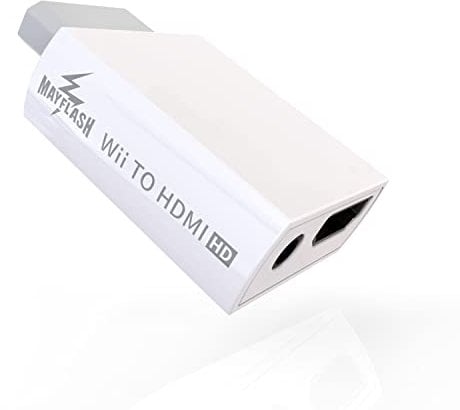 MAYFLASH - Convertidor Wii a HDMI 1080P para Dispositivo Full HD, Adaptador HDMI Wii con Conector de Audio de 3,5 mm y Salida HDMI Compatible con Wii, Wii U, HDTV, Monitor, soporta Modos de