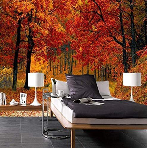 Chemin Dans Les Bois Photo Mur Papier Peint Moderne Beau Salon Chambre Fond Peintures Murales Décorations pour La Maison Papier Peint 3D Faux Cuir Vinyle Mural-400cm×280cm