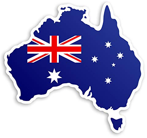2 x 10 cm Australien-Flagge Vinyl Aufkleber – Karte Reise Oz Gepäck Aufkleber #30995 (10 cm breit)