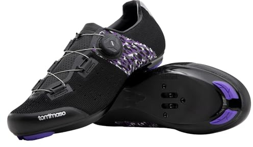 Tommaso Pista SPD Fahrradschuhe für Damen – fahrbereit mit vorinstallierten SPD-Stollen für Spin-Klassen & Indoor-Bikes – Entdecken Sie verschiedene Fahrradschuhe und Fahrradzubehör, Schwarz/Lila
