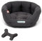 Doctor Bark - Hundebett rund - kuscheliges Hundekörbchen Mittelgroße Hunde mit orthopädischem Wendekissen und Toy-Bone - Waschbar bis 95°C - Made in Germany (M - 50x40 cm, Grau)