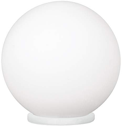 Britalia White Opal Glass Globe Shade Modern Table Desk Lamp Light | 20cm Diameter | 1 x ES E27 Lamp Bulb Required (Not Included) | 240 Volts