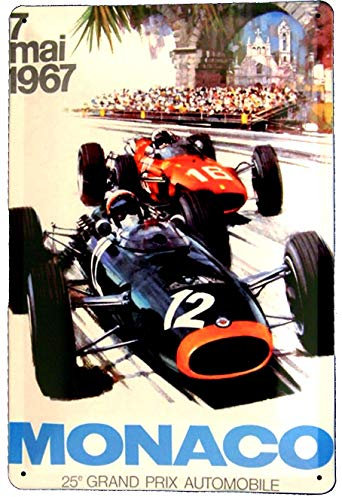 Tin Sign Blechschild 20x30 Grand Prix Legends 1967 Monaco Werbung im Retro Nostalgie Design Cosworth DFV Auto Renn Motorsport Race
