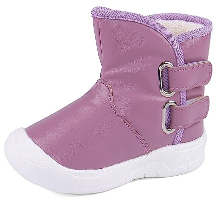 LACOFIA Stivali da Neve Invernali Bambina Scarpe Impermeabili Suola Antiscivolo in Gomma per Neonata Viola 22/23