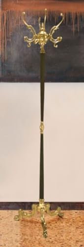 Casa Padrino Luxus Barock Garderobenständer Gold/Grün 45 x 45 x H. 175 cm - Edler Messing Kleiderständer - Barock Hotel Garderoben Möbel