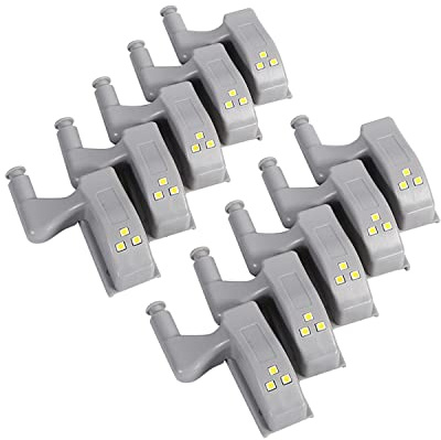 TOPINCN 10Pcs Lichtscharniere, Warm/Kalt Weiß LED Lichtsensor Universal Schrank Schrank Schrank Kleiderschrank Scharnier Home Küche(01)
