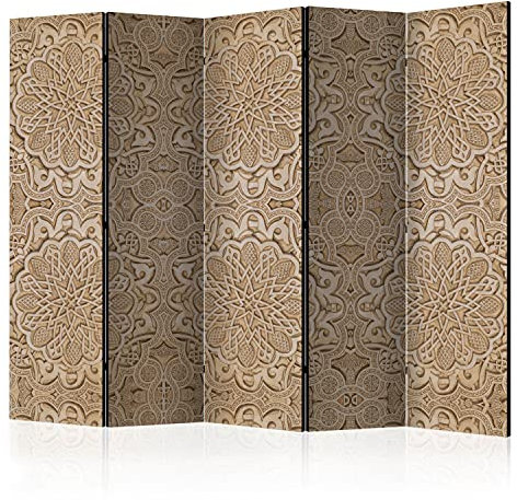 murando - Paravent Raumteiler Innen Mandala 225x172 cm 5-teilig Einseitig Raumtrenner Trennwand Holz Room Divider Sichtschutz Spanische Wand Raum Abtrennung Orient Boho Abstrakt Zen f-A-0815-z-c