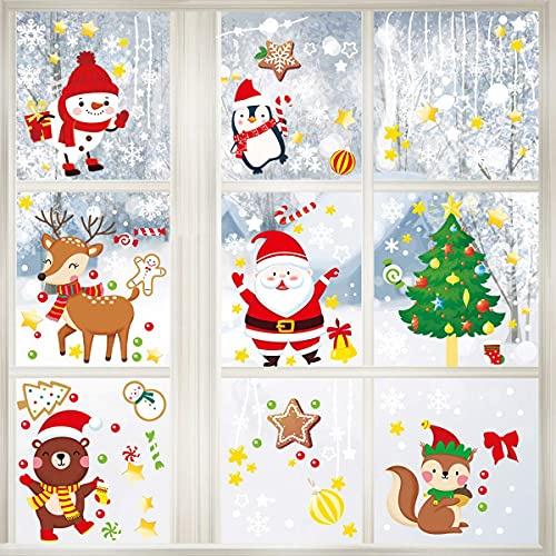 Vetrofanie Natale,Vetrofanie Natalizie,Vetrofanie Per Finestre | Natale Adesivi Porta Natale Vetrofanie Addobbi Rimovibile Adesivi Statico Fai da te Finestra Adesivi