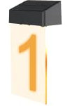 Solar Hausnummer Türschild Licht, Adressnummern Buchstaben Lampe Schild, Adresstafeln Outdoor Haus Anzeigeleuchten, Wandmontage LED Schildleuchte für Haus, Eigentumswohnung, Gebäude, Wohnung(1)