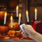 Ymenow LED Flameless Candles with Remote, 6pcs 17cm Long Flickering Electric Battery Operated Fake Hanging Candle Lights for Party Home Room Halloween Christams Decorations