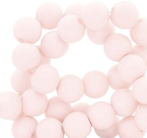 Sadingo Acrylperlen Matt Hellrosa 2 | 6 mm - 600 Stück, Matte Kunststoffperlen, Perlen zum Auffädeln, Acryl-Perlen für DIY-Schmuck, Bastelperlen aus Kunststoff zum Kleben, Armbänder selber Machen