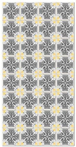 Panorama Tapis Vinyle - Modèle Carreaux Ciments Salamanque Jaune 100x140 cm - Différentes Tailles - Deco Maison, Cuisine, Chambre et Exterieur