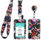 IOPJLK Porte Badge, Porte Badge Tour de Cou, Porte Badge avec Lanière Rétractable et Porte-Cartes d'Identité, pour Bureau, Les Clés, Telephone Portable,Protéger Carte Bancaire, Carte Bus, Rouge
