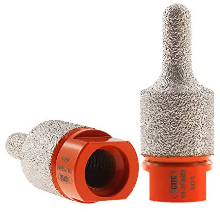 BGTEC Broca de dedo de diamante 10-25MM Broca de fresado de diamante que amplía y forma los agujeros existentes cónicos redondos para baldosas de cerámica, porcelana, mármol, granito, 2 piezas