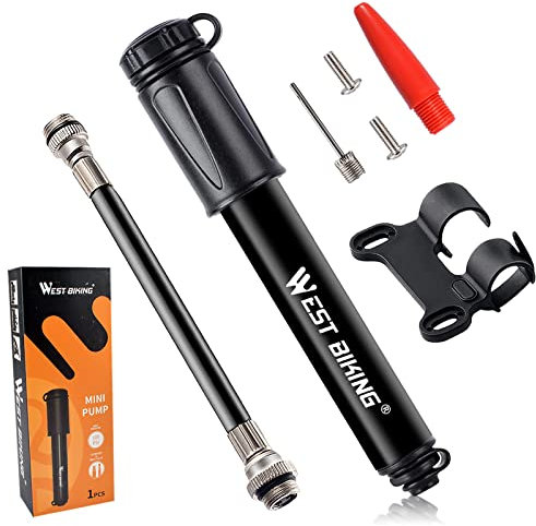 Lemotoy Hochdruck-Luftfahrradpumpe, kompakte Pumpe für Schwimmreifen, Mini-Fahrradpumpe, Tragbare Fahrradpumpe für alle Ventile, Luftpumpe für Straßenfahrräder Mountainbikes und Bälle