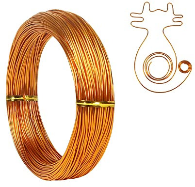 Filo di alluminio da 18 gauge 1 mm, filo metallico pieghevole da 165 piedi per scolpire, modellazione di biciclette, creazione di gioielli, tessitura e avvolgimento (oro scuro)