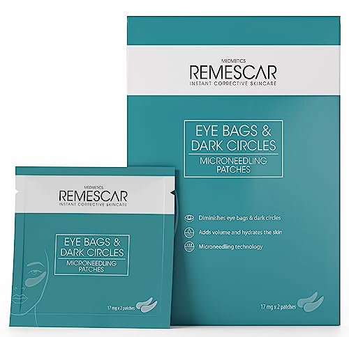 Remescar Augenringe Microneedling 17mg x 2 Patches – Anti-Aging Unter-Augen Patches mit selbstauflösenden Mikronadeln – Ergebnisse in 2 Wochen – Einmalgebrauch