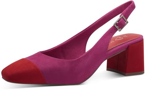MARCO TOZZI Damen Slingpumps mit Blockabsatz Vegan, Rosa (Pink Comb), 39 EU