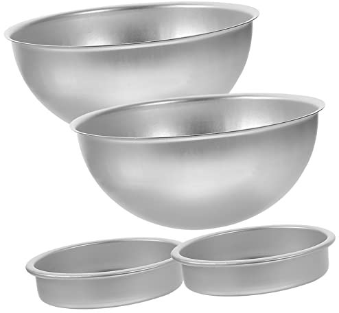 FELTECHELECTR 2 Sets Semicircle Hemisphere Molds Cake Baking Pan for Beginner Football Cake Tin Home Accessory