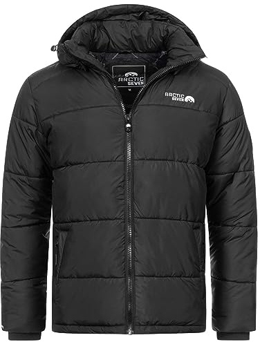 Arctic Seven Herren Winter Stepp Jacke gesteppte Winterjacke warm Kapuze AS-333