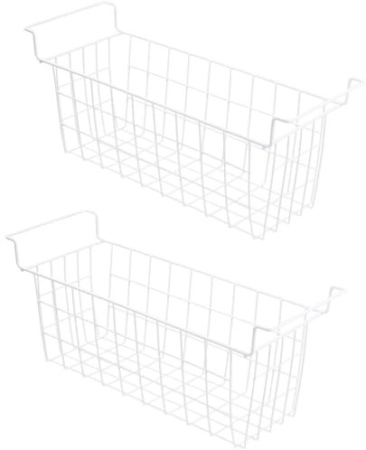 Homics Chest Freezer Organizer Bins 20.5 Inch, Metal Wire Storage Baskets with Hanging Handles for Deep Freezer, Set of 2