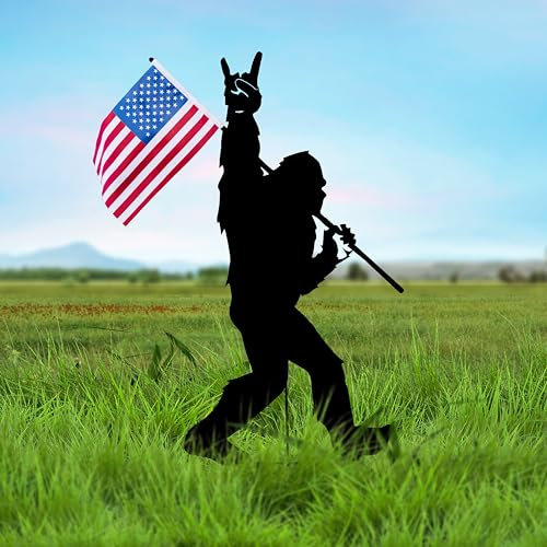 Yeti Bigfoot Sasquatch Gartenstecker aus Metall, 1 m hoch, lebensgroß, Yeti Bigfoot Sasquatch Outdoor Yard Art, Bigfoot Statue für 4. Juli Dekorationen, Paito, Rasen