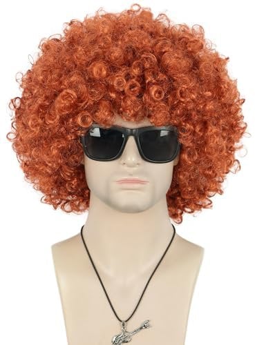 Vgbeaty Afro Perücke 70er Jahre 80er Jahre Schwarz Short Curly Disco Rocker Perücke Männer Frauen Halloween Cosplay Kostüm Perücke