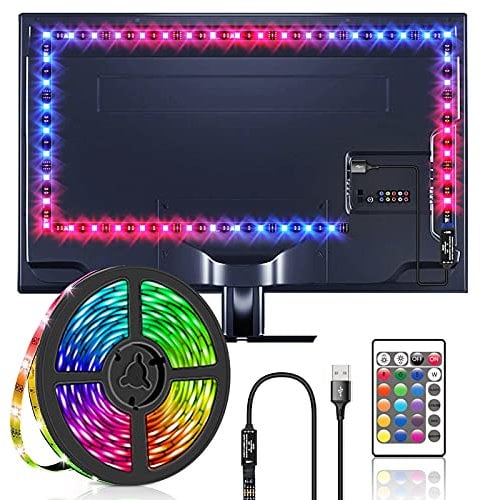 LTBBOID LED TV 2 m, LED para TV 2 m 5050 RGB Cinta LED 2 m USB con mando a distancia Retroiluminación de TV Multicolor para 32 -55 HDTV, PC, dormitorio, fiesta y decoración del hogar (2 m)