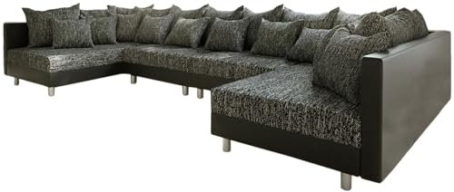 DELIFE Couch Clovis XL Schwarz Wohnlandschaft erweiterbares Modulsofa
