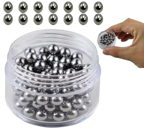 WISCRAFTER Mischkugeln/Farbmischkugeln Edelstahlkugel, 120 Stück rostfreie stahlkugeln Edelstahl Mixing Balls, 5,5 mm Paint Agitator Bälle Ideal als Miniatur Acrylfarbe Flaschen Beads