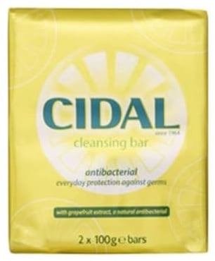 CIDAL Antibacterial Soap with Grapefruit Extract - 2 x 100g Bars | With Grapefruit Extract