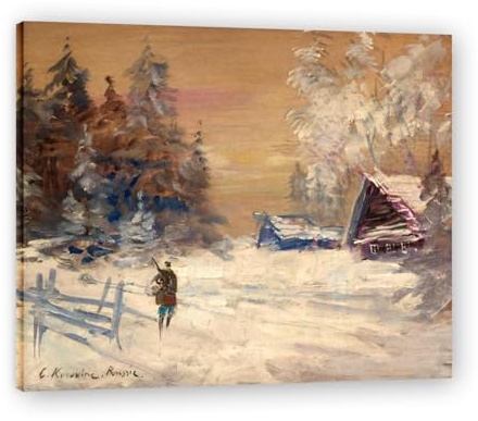 Berühmter Maler Öl-Gemälde, Kunstdrücke Auf Leinwand, K.(Russian Winter Landscape), Bild Druck auf Leinwand Reproduktion Wanddekor Poster und Drucke 40x50cm Innenrahmen