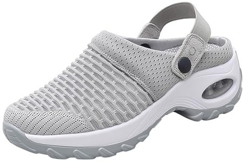 Orthopädische Schuhe Damen Air Cushion Slip On Sneakers Sandalen mit Fussbett Hausschuhe Walking Diabetic Shoes Turnschuhe Freizeit Mesh Atmungsaktiv Sportschuhe Schlupfschuhe Frauen