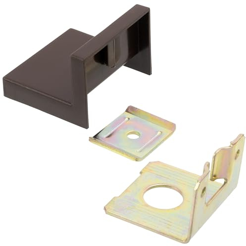 AERZETIX - C74775 - Set mit 10 Befestigungswinkeln für küchenplatten 46x43x32mm mit kunststoffabdeckung 50x45x35mm - wandaufhängung - aus stahl - farbe braun
