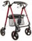Parvum Nova Rollator – Rot – Leichter und stabiler Rollator für Senioren, faltbar und höhenverstellbar, mit Sitz, Rückenlehne, Tasche, Stockhalter, pannensicheren Rädern – nur 7,1 kg – Gehhilfe