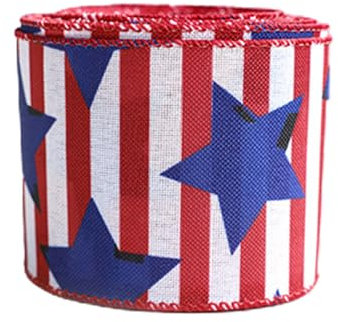 GAOSHA - Cinta impresa para el Día de la Independencia patriótica, cinta impresa para coche, para la fabricación de coronas y decoraciones artesanales