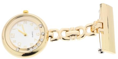 LIFKOME Luxuriöse Uhr mit Strass-brosche. Modische und Filigrane Taschenuhr Zum Anstecken für Krankenschwestern. Genaue Zeitanzeige.
