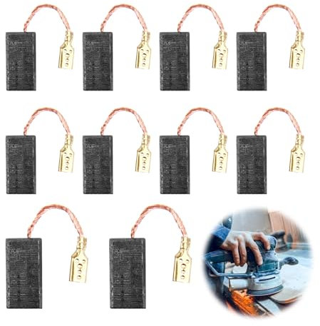 Spazzole di carbone per motore, smerigliatrice angolare, 10 pezzi, spazzole di carbone, utensili elettrici di ricambio per S1M-FF03-100A/6-100 A86C Makita, 16 x 8 x 5 x 46 mm, durevoli, facili da