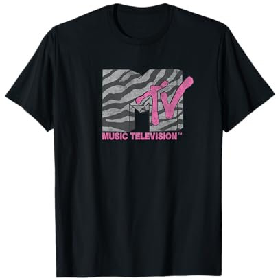 MTV Zebra Print MTV Logo T-Shirt